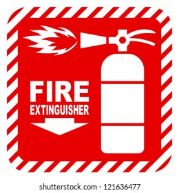 Sign of the fire extinguisher in vector, isolated over white