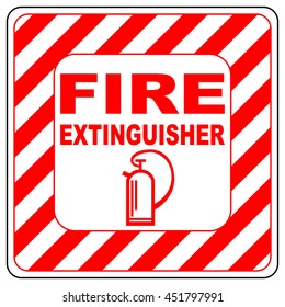 Sign of the fire extinguisher in vector, isolated over white