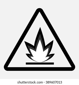 Sign of fire hazard (black) - vector stock