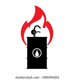 Sign of fire hazard for gasoline and biodiesel liquid.