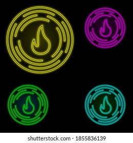 sign of fire neon color set icon. Simple thin line, outline vector of automation icons for ui and ux, website or mobile application