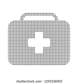 Sign first aid kit, black on a white background, squares, vector