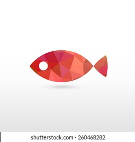 Sign of Fish with Modern Texture, Vector Illustration on white background