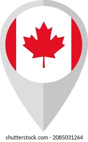 The sign with the flag of Canada. Used in maps and atlases. Vector illustration