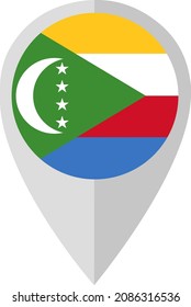 El cartel con la bandera de las Comoras. Se utiliza en mapas y atlas. Ilustración del vector