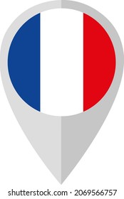 The sign with the flag of France . Used in maps and atlases. Vector illustration