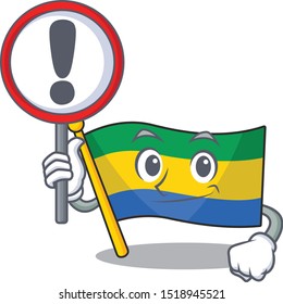 With sign flag gabon with the cartoon shape