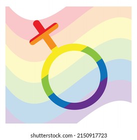 Sign with flag in honor of LGBT Pride Day. Illustration Stop homophobia for the International Day against Homophobia. Vector flat illustration with background. Use as banner, poster, sticker, print