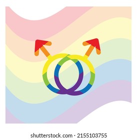 Sign with flag in honor of LGBT Pride Day. Illustration Stop homophobia for the International Day against Homophobia. Vector flat illustration with background. Use as banner, poster, sticker, print