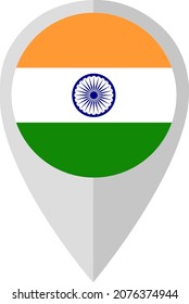The sign with the flag of India. Used in maps and atlases. Vector illustration