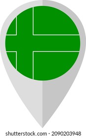 The sign with the flag of the Ladonia. Used in maps and atlases. Vector illustration