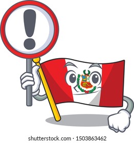 With sign flag peru isolated in the macot