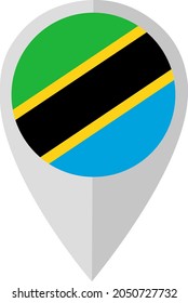The sign with the flag of Tanzania . Used in maps and atlases. Vector illustration