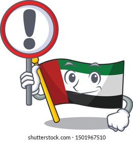 With sign flag united arab emirates shaped cartoon