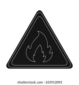 Sign of flammability.Oil single icon in black style vector symbol stock illustration web.