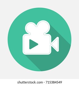 Sign  flat design style  camera. Vector  illustration.