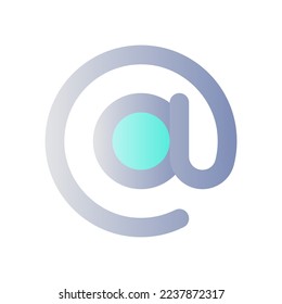 At sign flat gradient color ui icon. Email address. Online communication. Special ampersand character. Simple filled pictogram. GUI, UX design for mobile application. Vector isolated RGB illustration