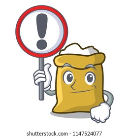 With sign flour character cartoon style