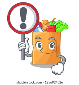 With sign food bag package of shape cartoon