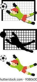 Sign football. Shows a goalkeeper catching the ball