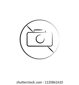 the sign is forbidden by the camera outine logo style icon. Element of photo icon for mobile concept and web apps. Outline the sign is forbidden by the camera icon