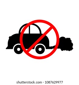 the sign is forbidden to drive by car with smoke
