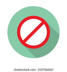 sign forbidden flat icon.Vector illustration in a simple style with a falling shadow. 10 eps.