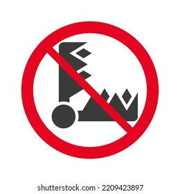 Sign forbidden to hunting animals with trap with spikes isolated on a white background.Vector illustration.