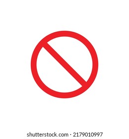 Sign Forbidden. Icon Symbol Ban. Red Circle Sign Stop Entry Ang Slash Line Isolated On White Background.