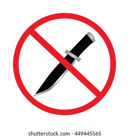 Sign for forbidden use of knives