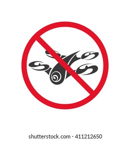 Sign forbidding flight drone