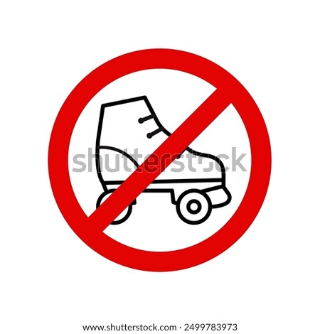 Sign forbidding roller skating- vector illustration	