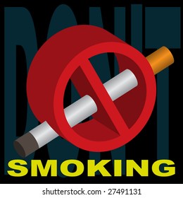 Sign forbidding smoking. Vector. Without mesh.
