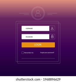 Sign In Form For Business And Health Web Site Mobile Applications Flat Light Relax Beauty Natural Purple Outlines Pink Orange Vector Design