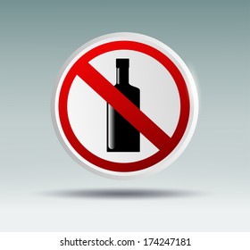 sign in the form of crossed bottle on a blue background