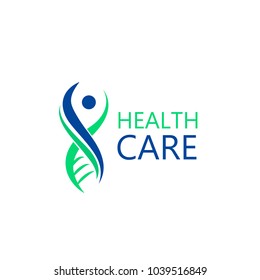 The sign in the form of DNA molecule. Logo for the clinic, pharmaceutical company. Logo of the family doctor, first aid. Vector Isolated on white background