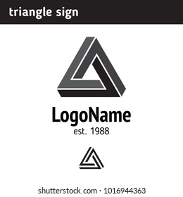 Sign in the form of a Mobius triangle