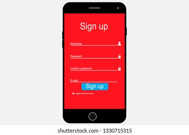 Sign in and sign up form page. Website ui vector elements.