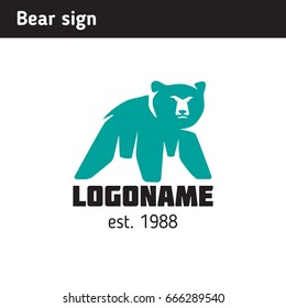 A sign in the form of a wild bear, a symbol of strength and confidence, suitable for all kinds of leu
