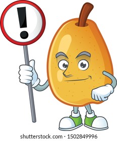 With sign fragrant pear in cartoon character style