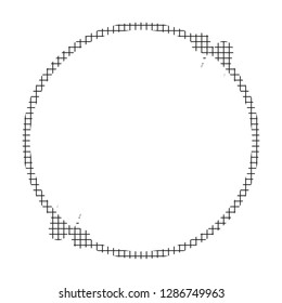 Sign frame and commas, black on a white background, squares, vector