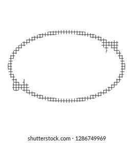 Sign frame and commas, black on a white background, squares, vector