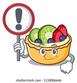 With sign fruit tart character cartoon