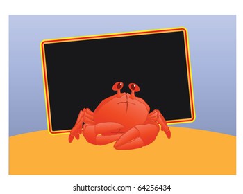 sign with funny crab