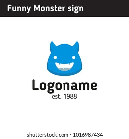 Sign funny monster, monster head, baby sign