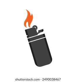 sign of gas lighter gas matches logo vector logo icon illustration design