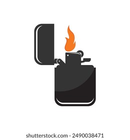 sign of gas lighter gas matches logo vector logo icon illustration design