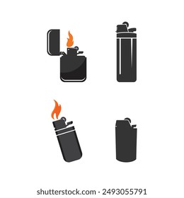 sign of gas lighter gas matches logo vector logo icon illustration design