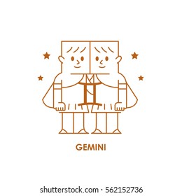 Sign Gemini Zodiac Horoscope .vector illustration background