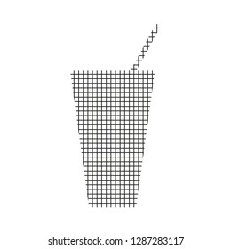Sign glass and tube, black on a white background, squares, vector